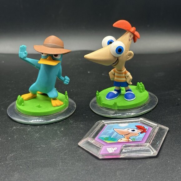 Disney Infinity Phineas and Ferb Character Figures Power Disc Lot Agent P Perry - Picture 1 of 8
